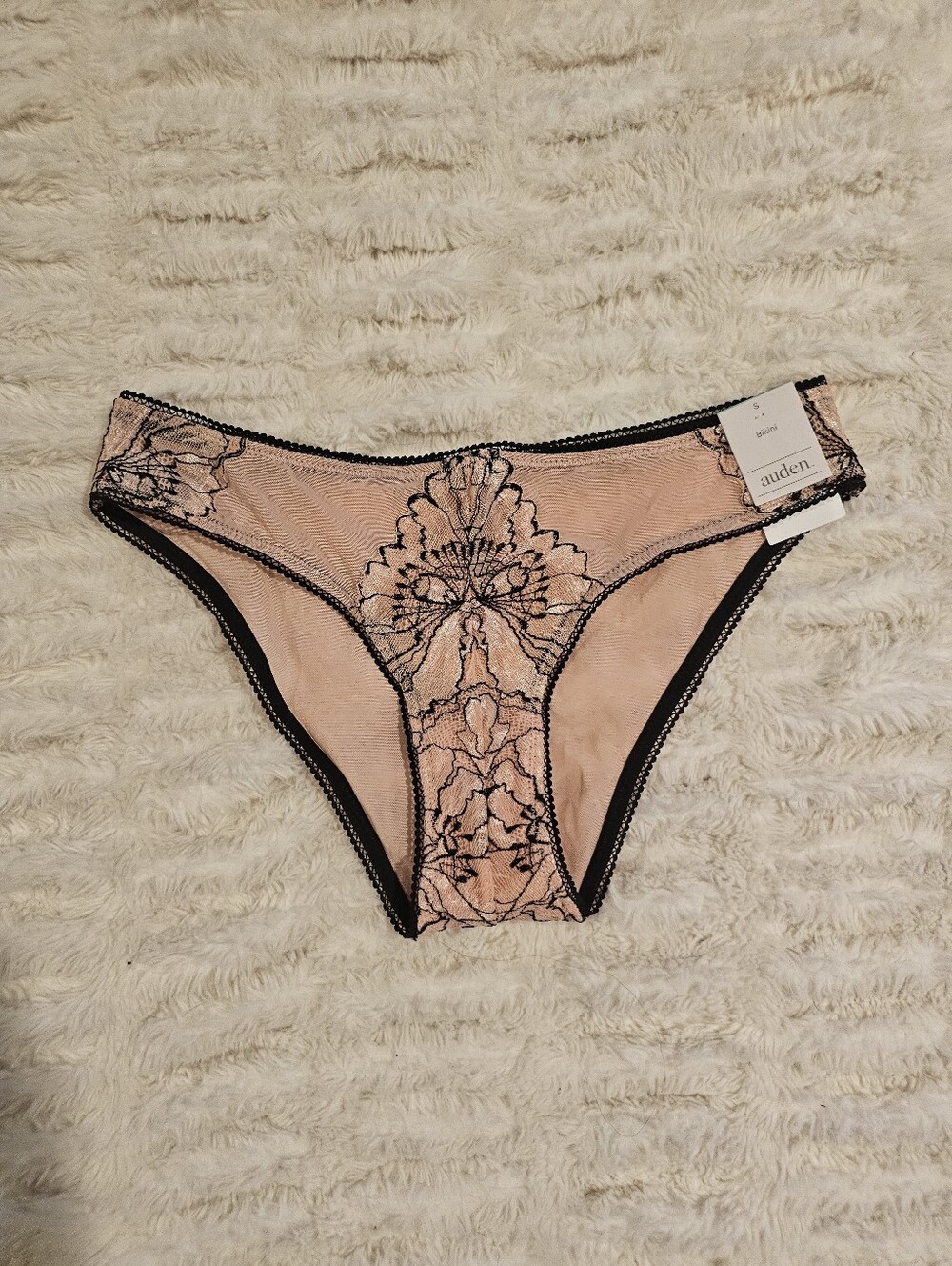 Auden Pink And Black Mesh Bikini Small
